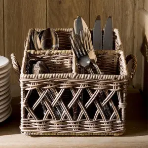 Riviera Maison Rustic Rattan Couvert Basket Square - Image 2