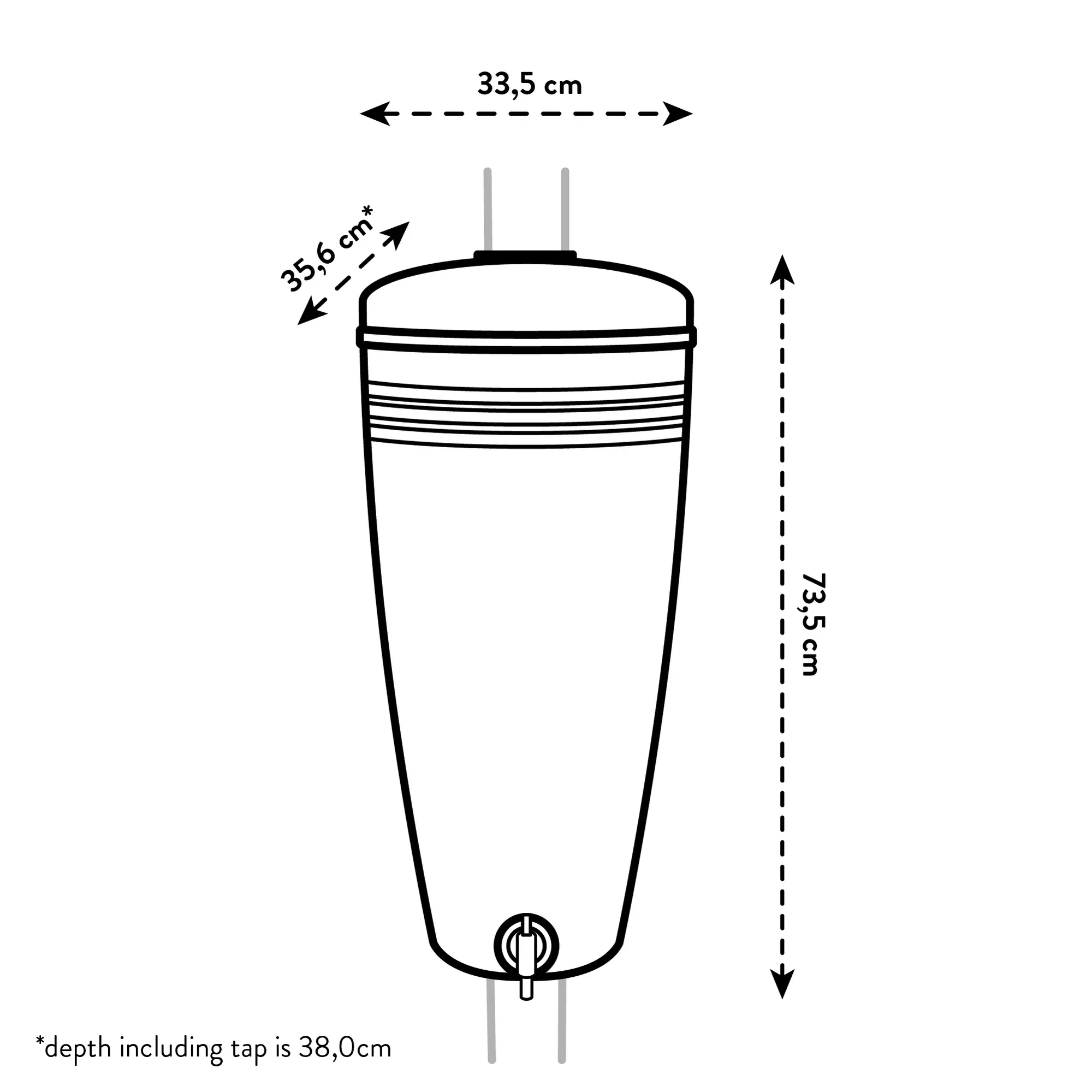 Elho Green Basics Rain Catcher 35Ltr (Black) - Image 9
