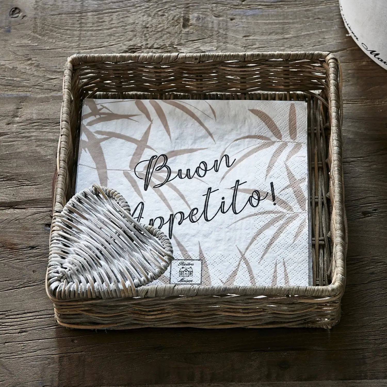 Riviera Maison Rustic Rattan Heart Napkin Holder