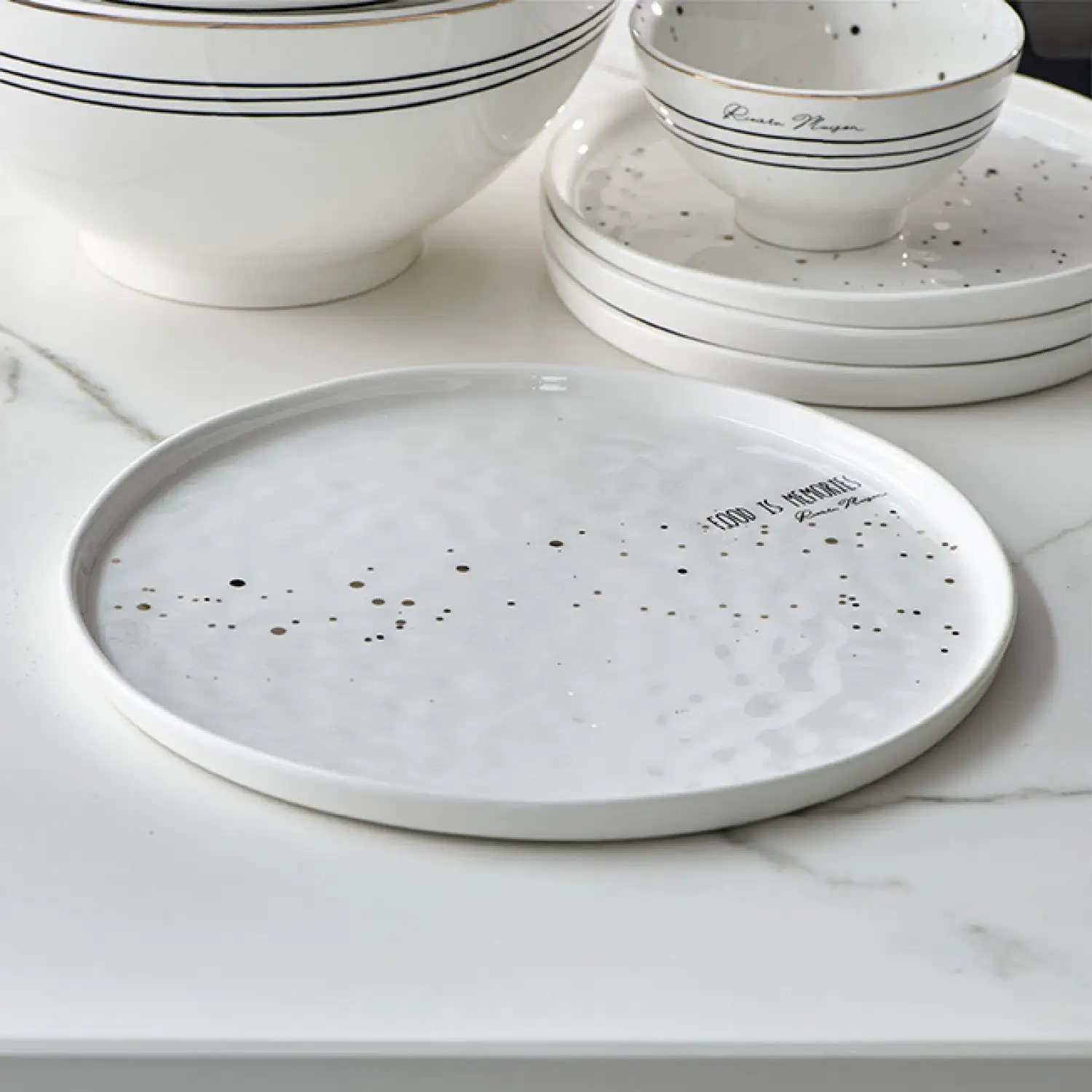 Riviera Maison RM Dots & Stripes Dinner Plate - Image 3