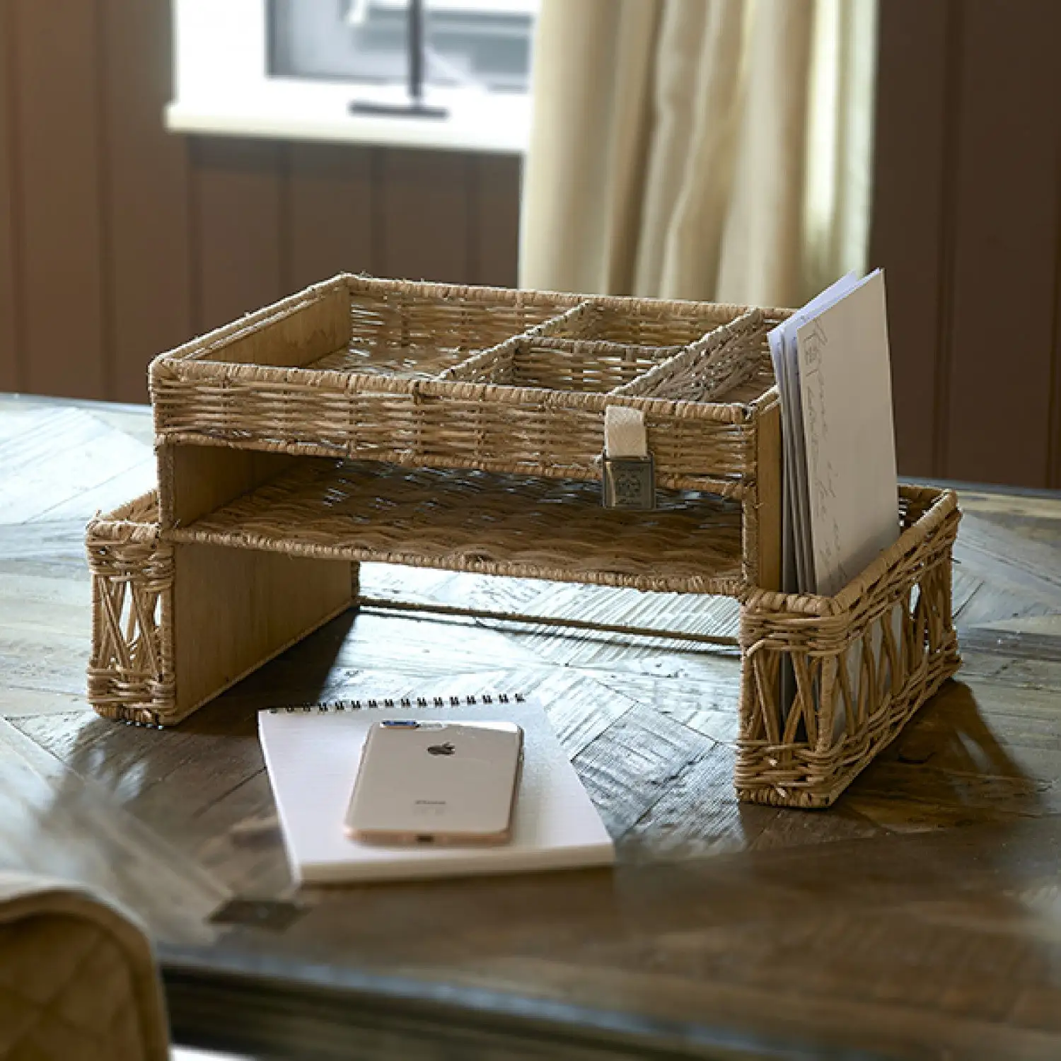 Riviera Maison Rustic Rattan Desk Organiser