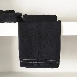 Riviera Maison RM Elegant Guest Towel Black 50x30