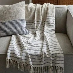 Riviera Maison Club Stripe Throw (Sand) - 170x130cm