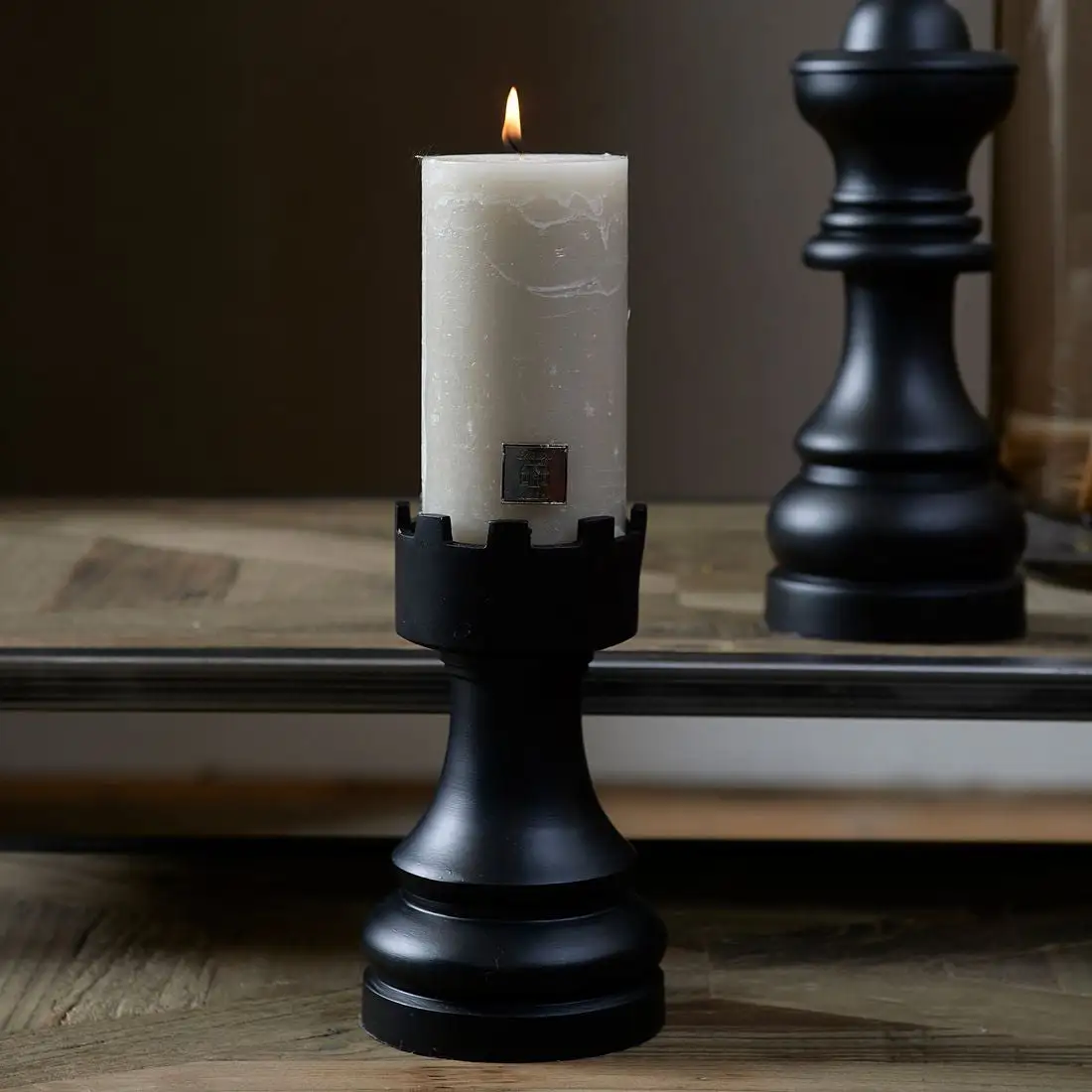 Riviera Maison Chess Play Tower Candle Holder