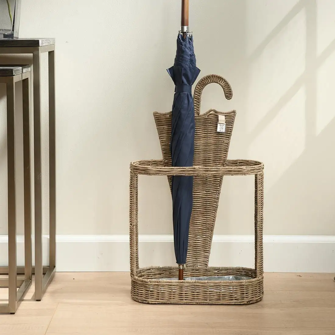 Riviera Maison Rustic Rattan Rainy Weather Umbrella Basket