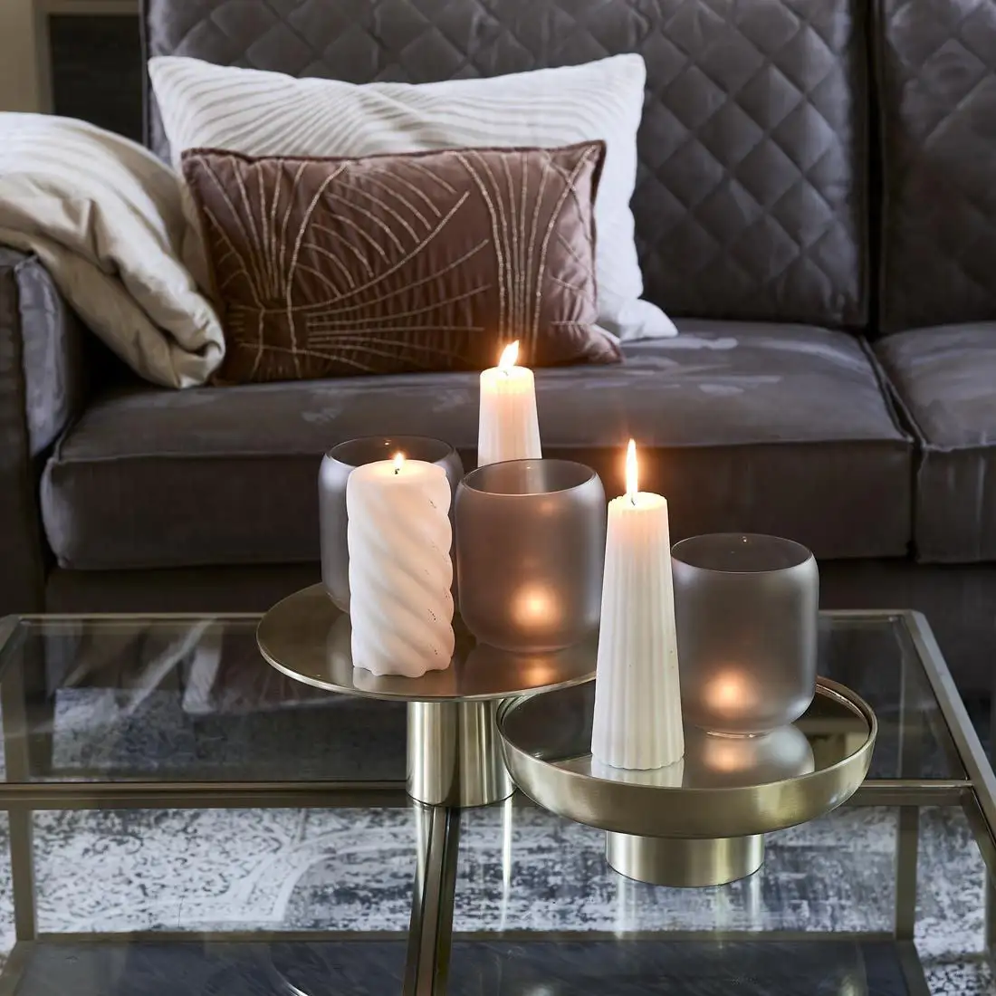 Riviera Maison Cone Ridged Candle Off-white 7x20 - Image 2