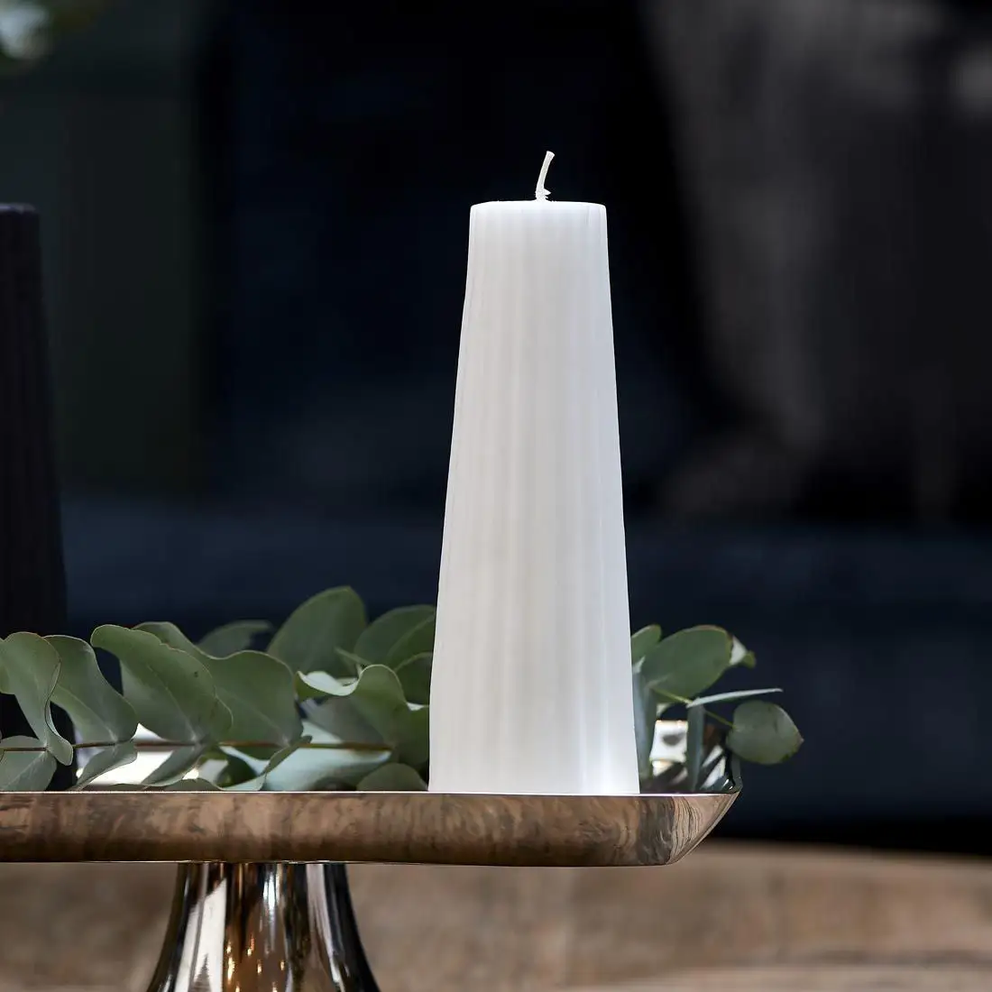 Riviera Maison Cone Ridged Candle Off-white 7x20 - Image 3