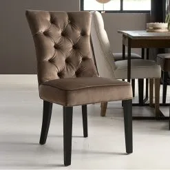 Balmoral Dining Chair, Velvet III, Golden Mink