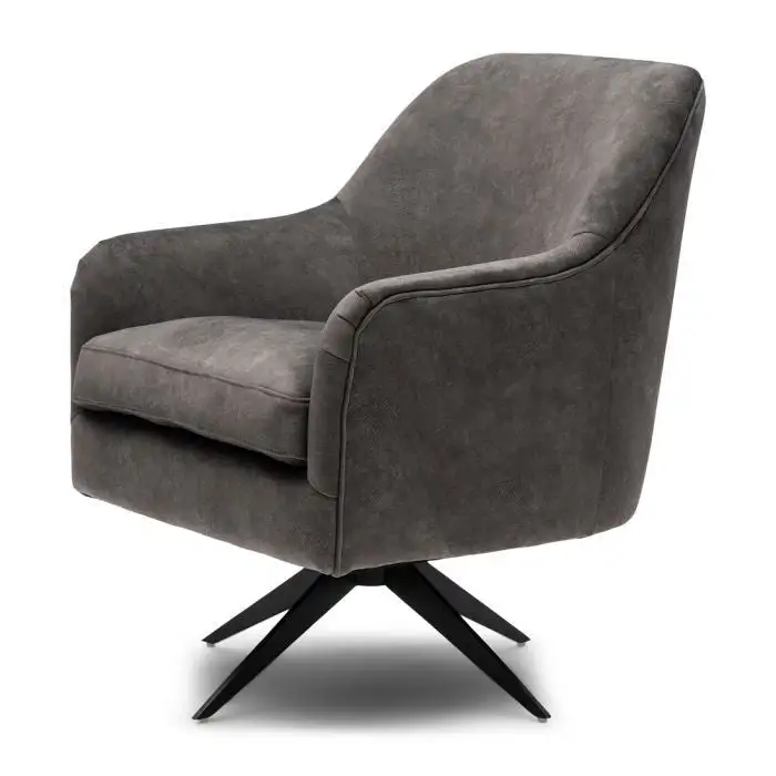 Fawcett Swivel Chair Black Leg, Berkshire, Elephant - Image 2