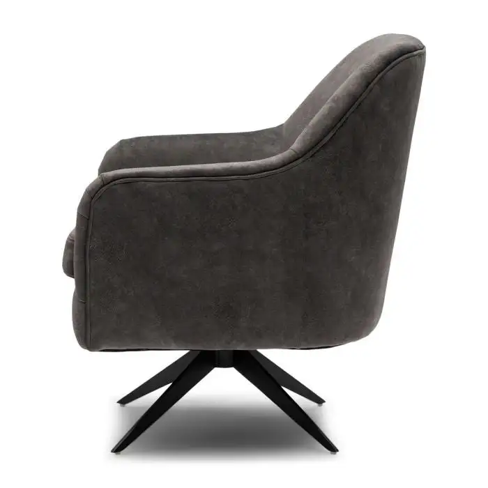 Fawcett Swivel Chair Black Leg, Berkshire, Elephant - Image 3
