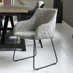 Frisco Drive Dining Armchair, Italian Rib, Mouse