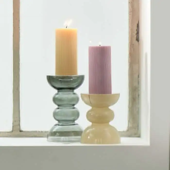 Riviera Maison Pillar Candle Rib Yellow 7x15 - Image 2