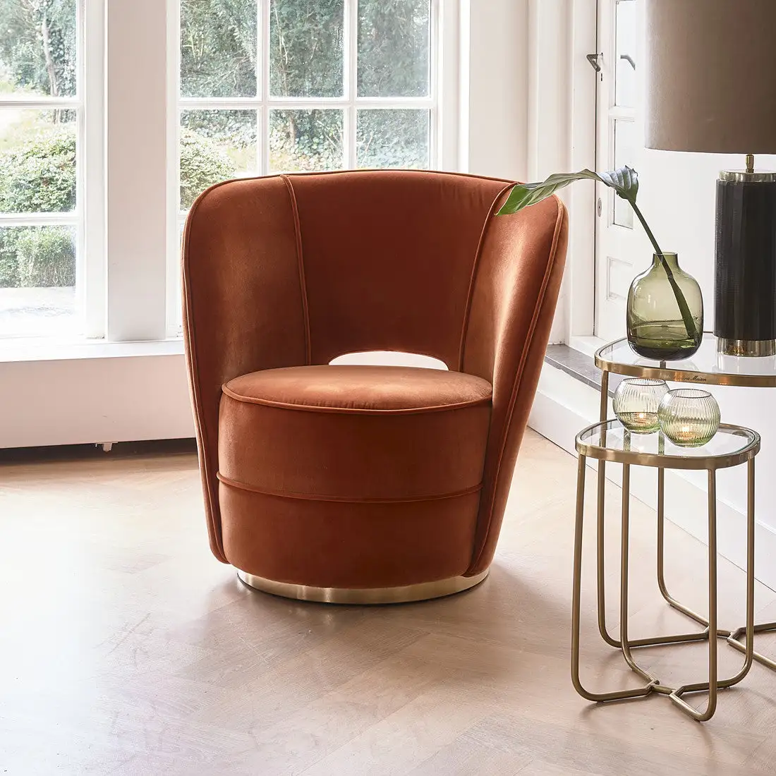 Taylor Lobby Armchair, Mohet, Orange
