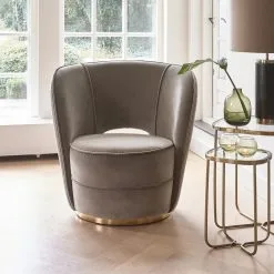 Riviera Maison Taylor Lobby Armchair, Mohet, Grey