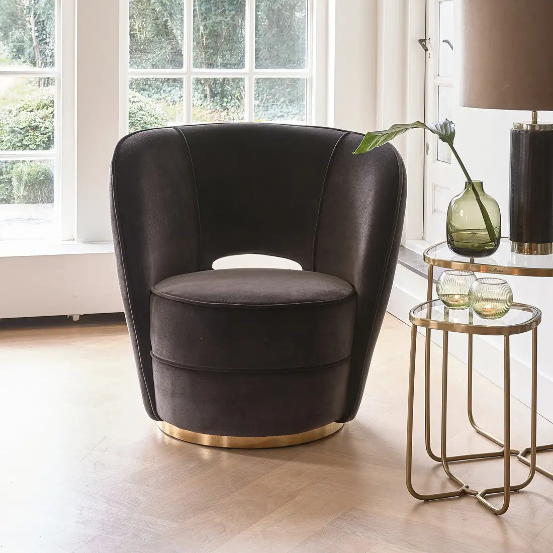 Taylor Lobby Armchair, Mohet, Aubergine - Image 2