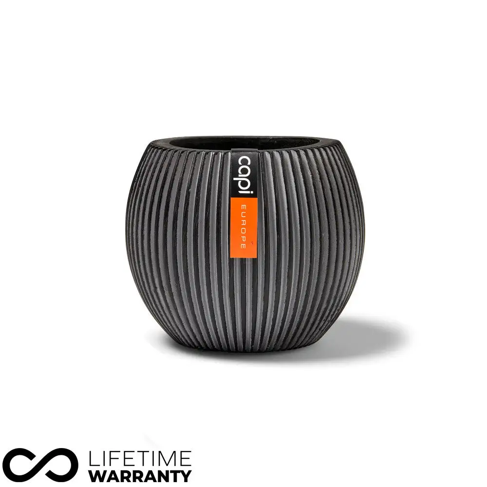 Indoor Nature Groove Ball Planter (Black) - 23cm Dia