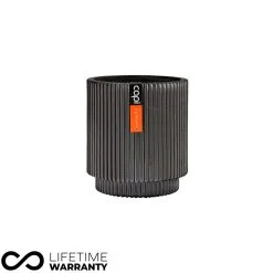 Indoor Nature Groove Cylinder Planter (Anthracite) - 11cm Dia