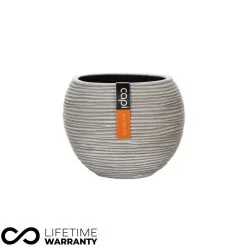 Indoor Nature Rib Ball Planter (Ivory) - 14cm Dia
