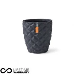 Indoor Lux Heraldry Tapered Planter (Black) - 14 Cm Dia