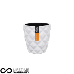 Indoor Lux Heraldry Tapered Planter (White) - 18 Cm Dia