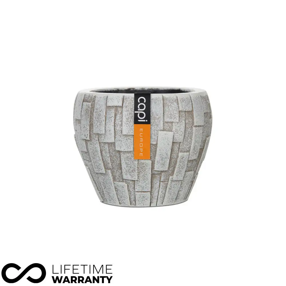 Nature & Stone Indoor Nature Tapered Stone Planter (Ivory) - 15cm Dia