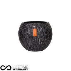 Nature & Stone Indoor Nature Stone Ball Planter (Charcoal) - 17cm Dia