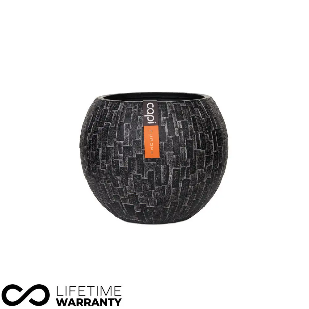 Nature & Stone Indoor Nature Stone Ball Planter (Charcoal) - 17cm Dia