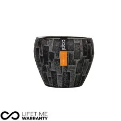 Nature & Stone Indoor Nature Tapered Stone Planter (Charcoal) - 15cm Dia