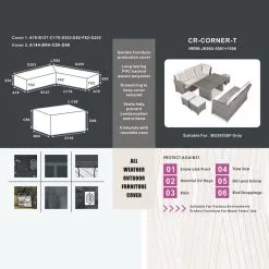 Merry Harriers Protective Cover - Corner Set With Rectangular Table