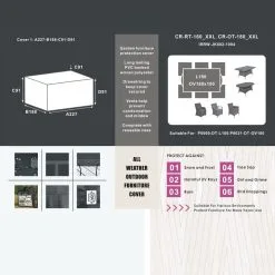 RW Protective Cover - 6 Seat Oval Or Rectangular Sets (Black)