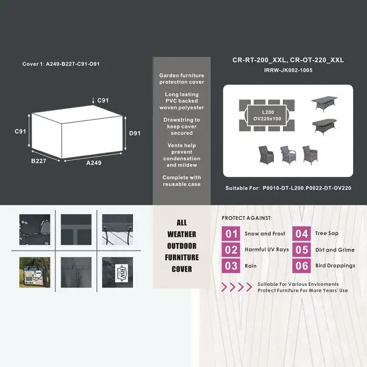 RW Protective Cover - 8 Seat Oval Or Rectangular Sets