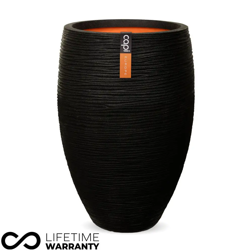 Nature Rib NL Nature Elegant Delux Rib Planter NL (Black) - 45cm Dia