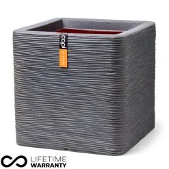 Nature Rib NL Nature Square Rib Planter NL (Dark Grey) - 40cm