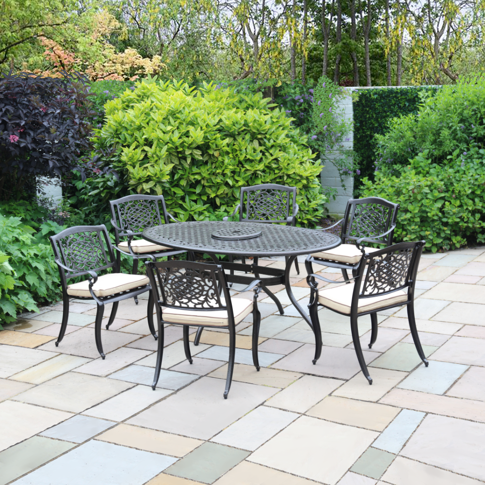 Toulouse - 6 Seater Oval Set With Lazy Susan (Bronze)