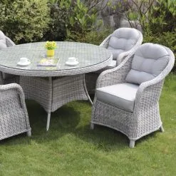 Sepino - 4 Seater Round Set (Light Grey)