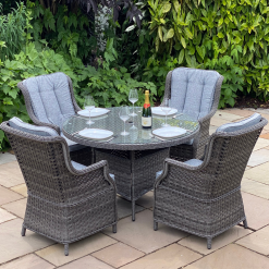 Boston - 4 Seater Round Set (Dark Grey)