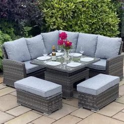 Boston - Small Casual Dining Set With Rising Table (Dark Grey)