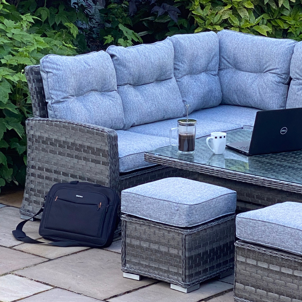 Boston - Casual Dining Set With Rising Table (Dark Grey) - Image 2