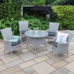 Venice - 4 Seater Round Set (Grey)