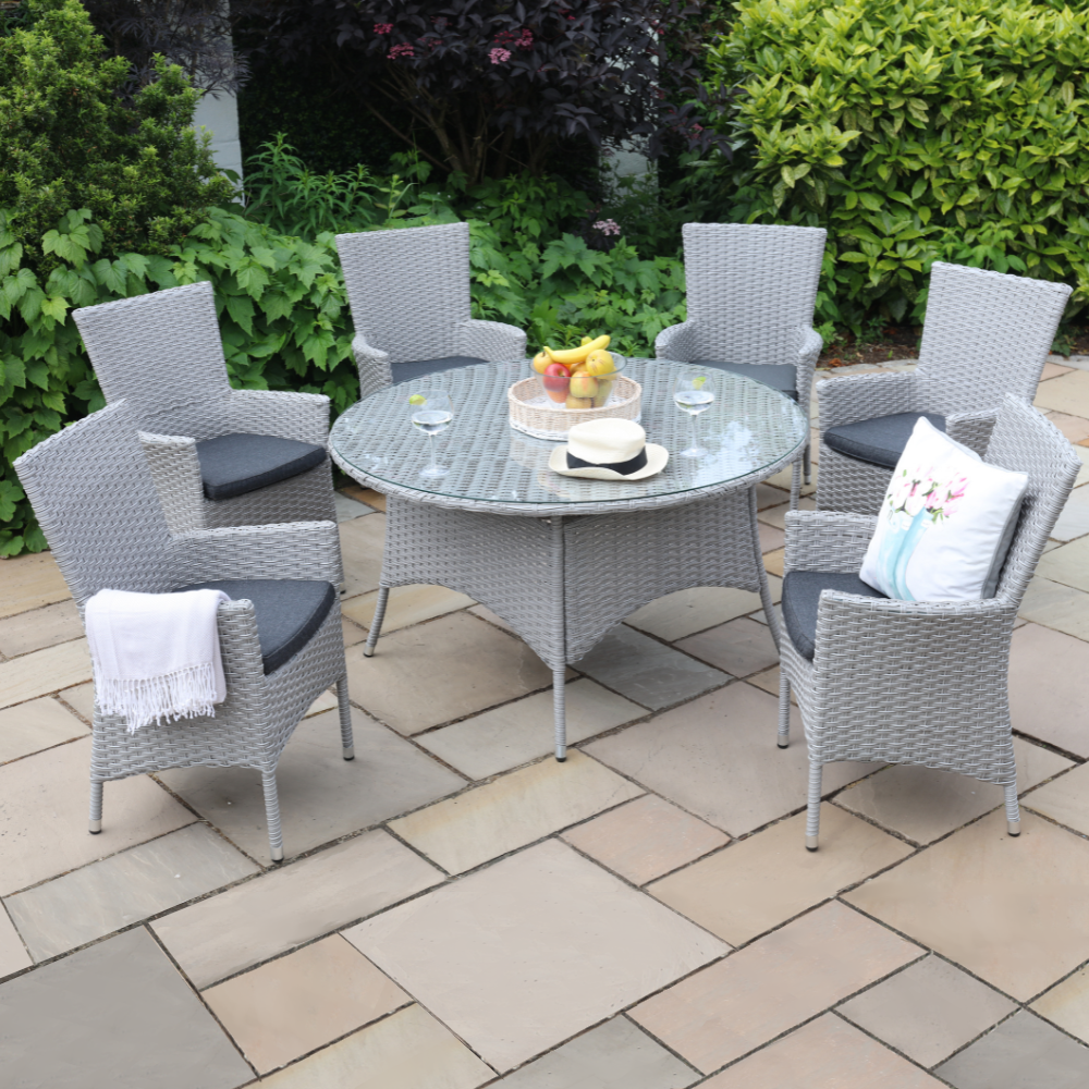 Venice - 6 Seater Round Set (Grey)