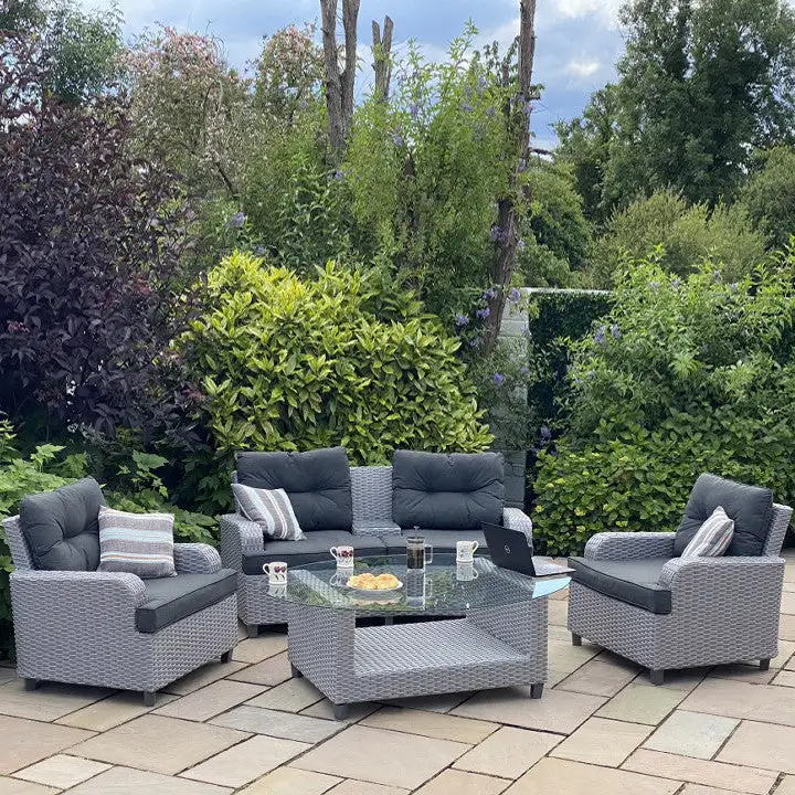 Venice - Oval Glass Coffee Set (Light Grey) - Image 2