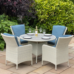 Lisbon - 4 Seater Round Set (Cream)