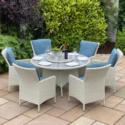 Lisbon - 6 Seater Round Set (Cream)