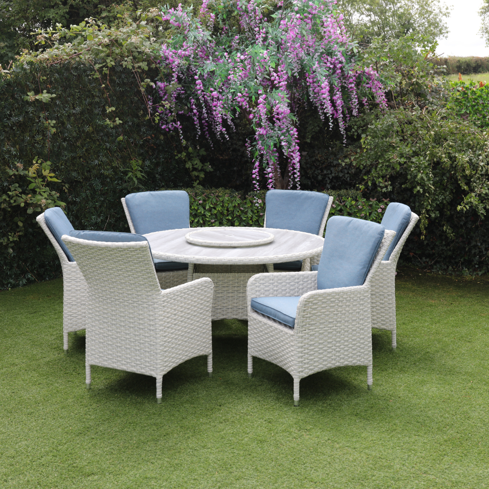 Lisbon - 6 Seater Round Set (Cream) - Image 3