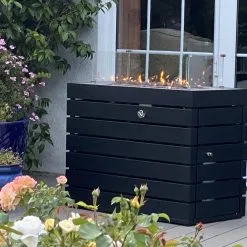 Muztag - Stockholm Firepit Table, 95x50x71cm (Black)