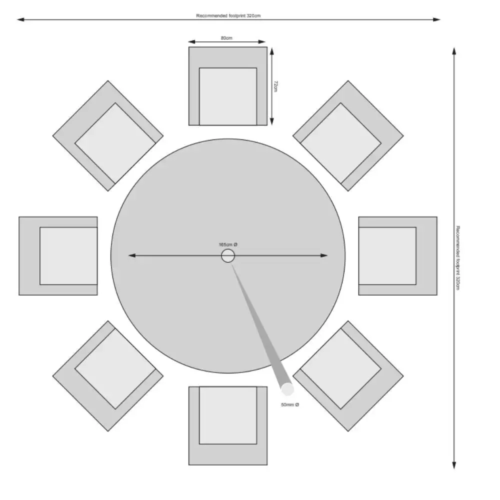 Hampton - 8 Seat Set With 165cm Round Table (Sand Colour Cushions) - Image 5