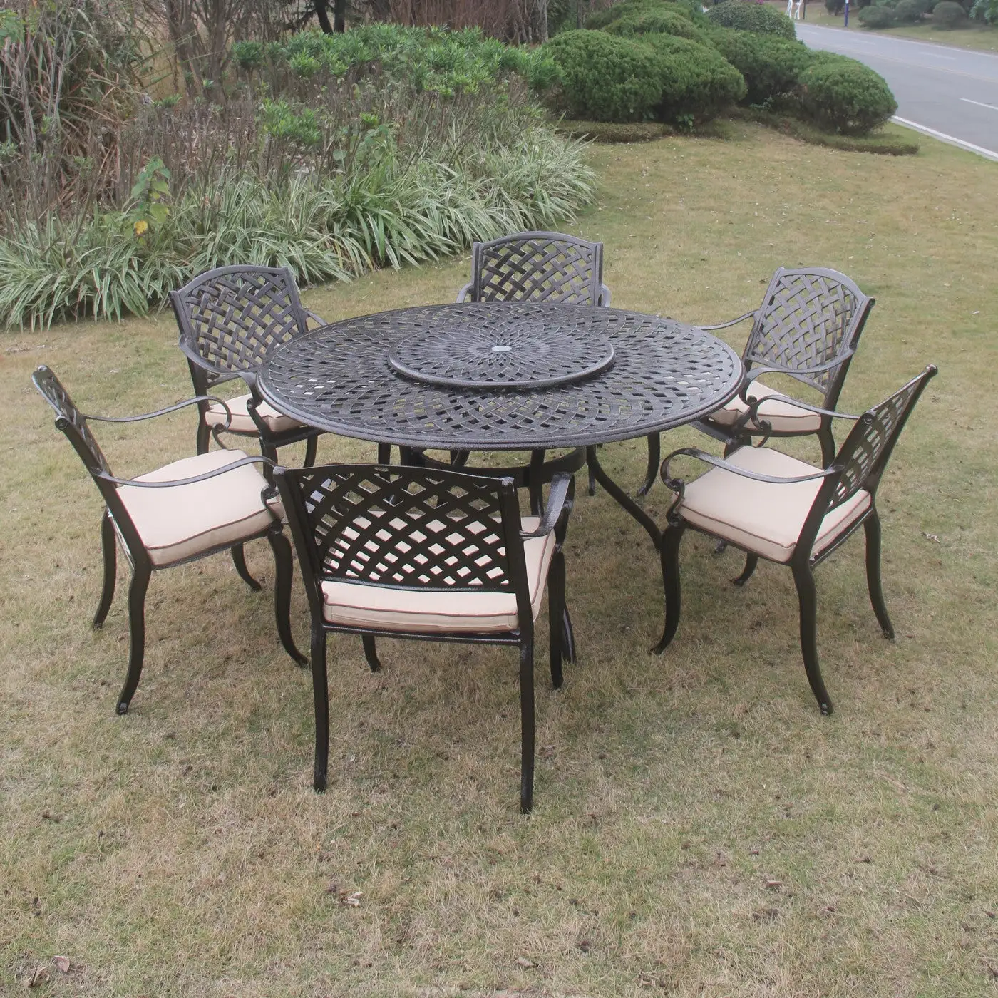 Fitzhenry - 6 Seat Set With 150cm Round Table & 'Lazy Susan' (Bronze) - Image 2