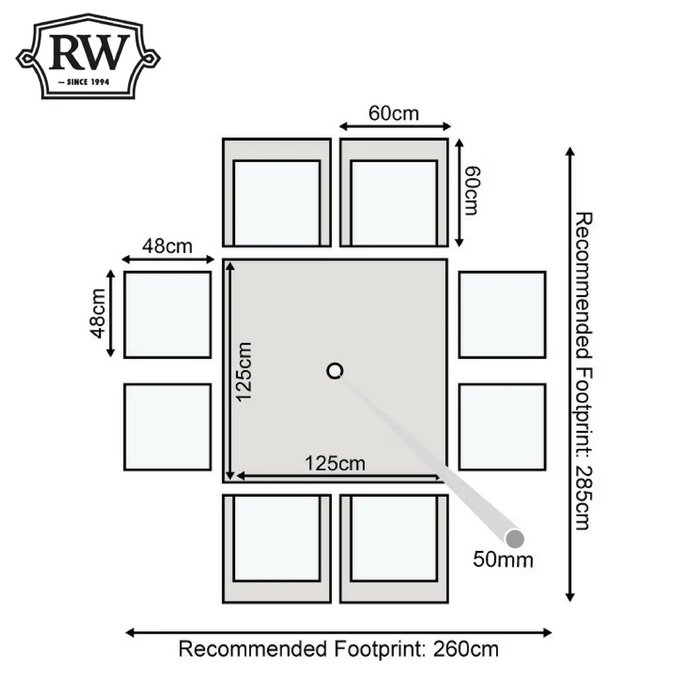 Oxford - 4 Seater Cube Set With Square Table (Light Grey) - Image 6