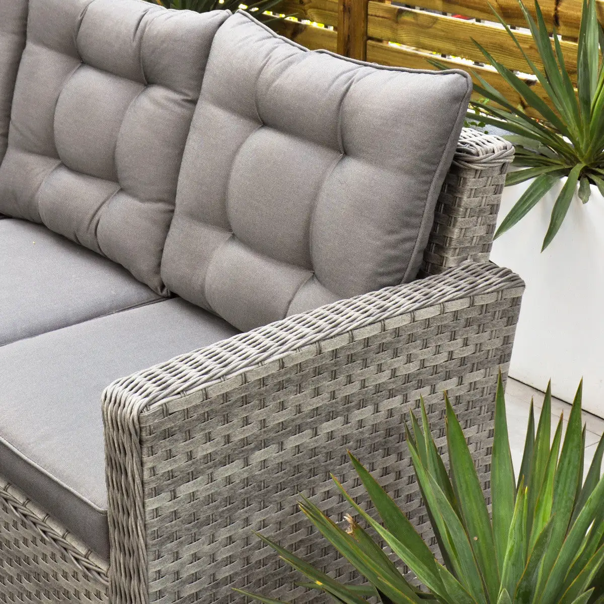 Bali - Corner Sofa Set With Rectangular Table (Grey) - Image 2