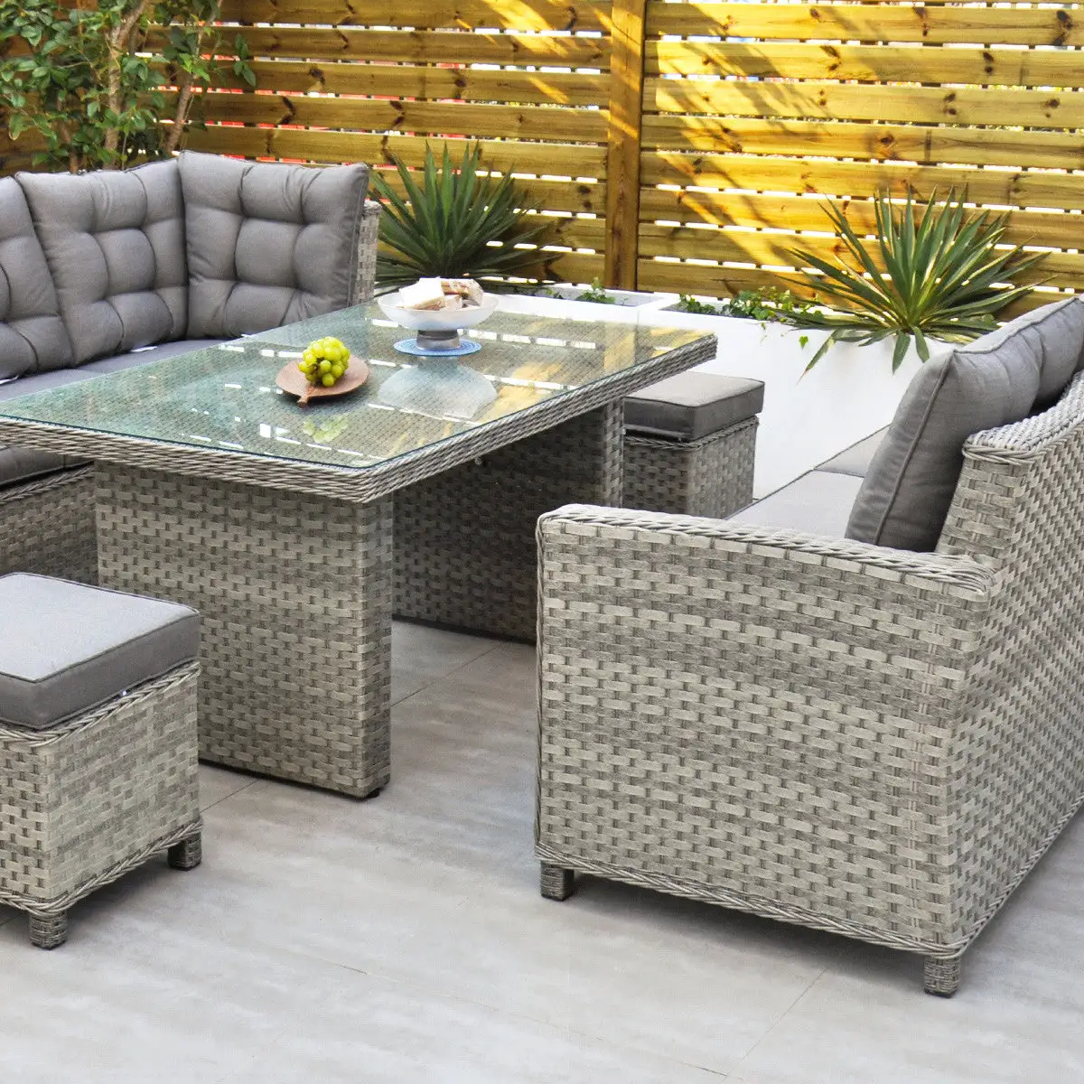 Bali - Corner Sofa Set With Rectangular Table (Grey) - Image 18
